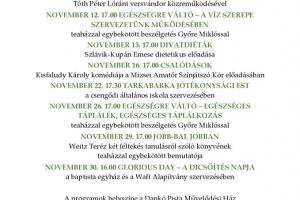 2019. novemberi rendezvények